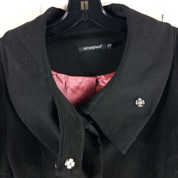 Atmosphere Women's Size 12 Black Pea Coat - Picture 4 of 15
